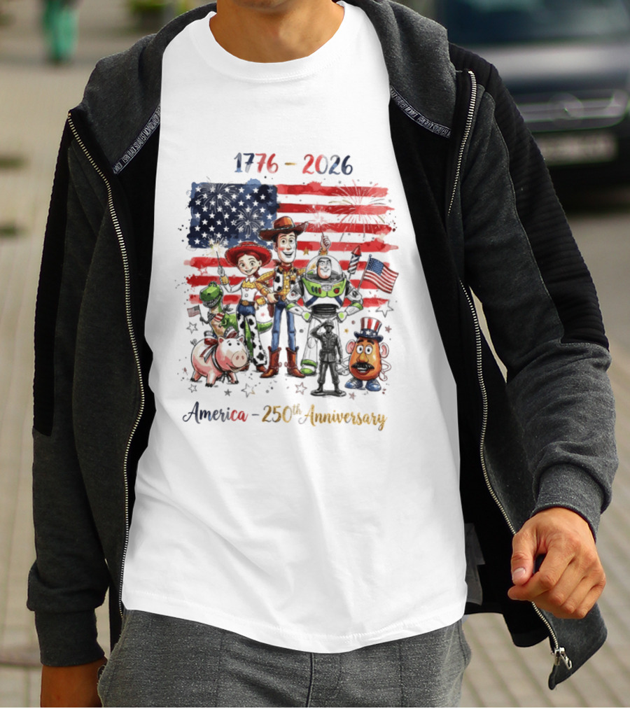 Woody Buzz Rex Hamm Jessie 1776 2026 America 250th Anniversary T-Shirt