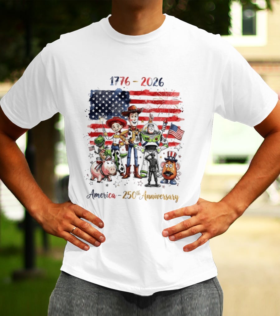 Woody Buzz Rex Hamm Jessie 1776 2026 America 250th Anniversary T-Shirt