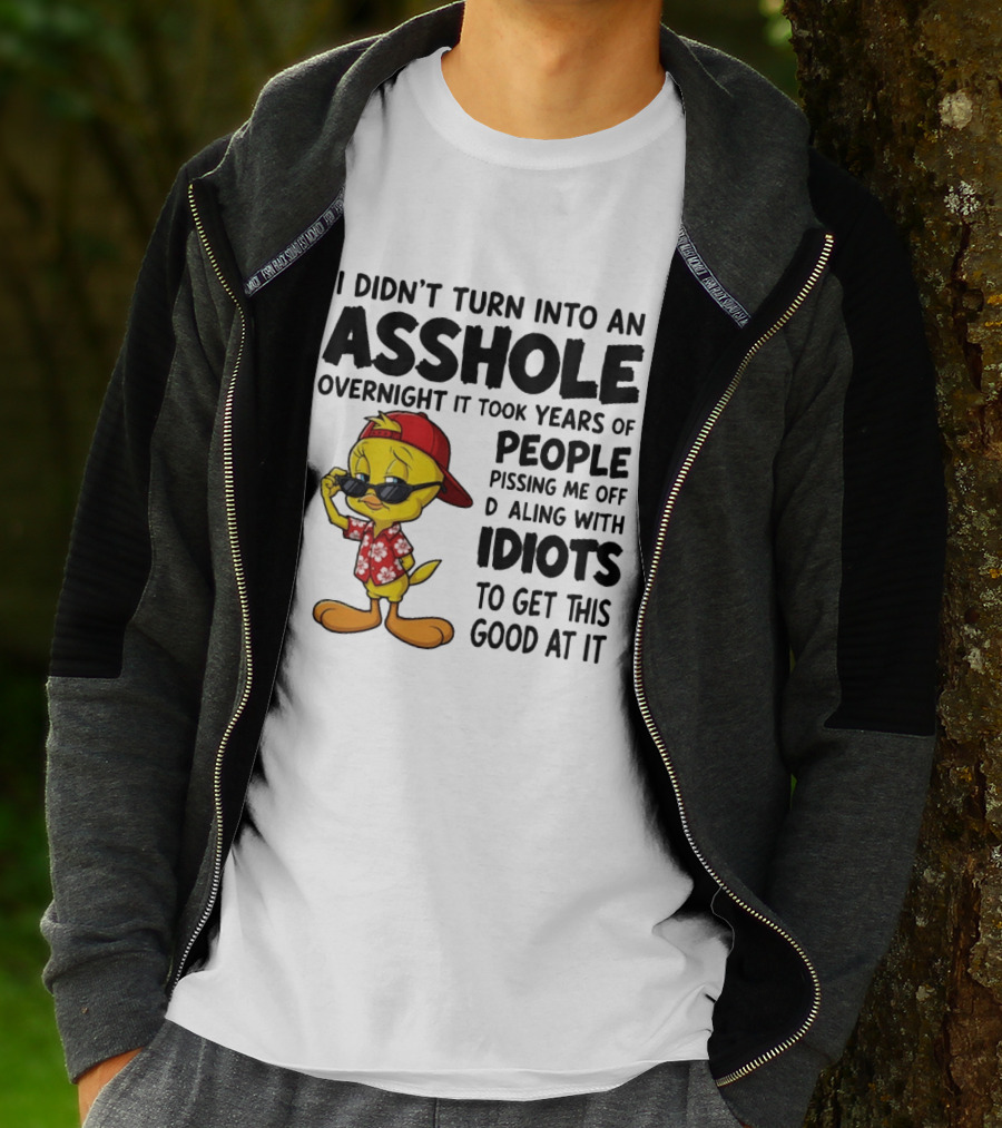 Tweety Bird I Didn't Turn Into An Asshole Overnight It Took Years Of People Pissing Me Off Dealing With Idiots T-Shirt
