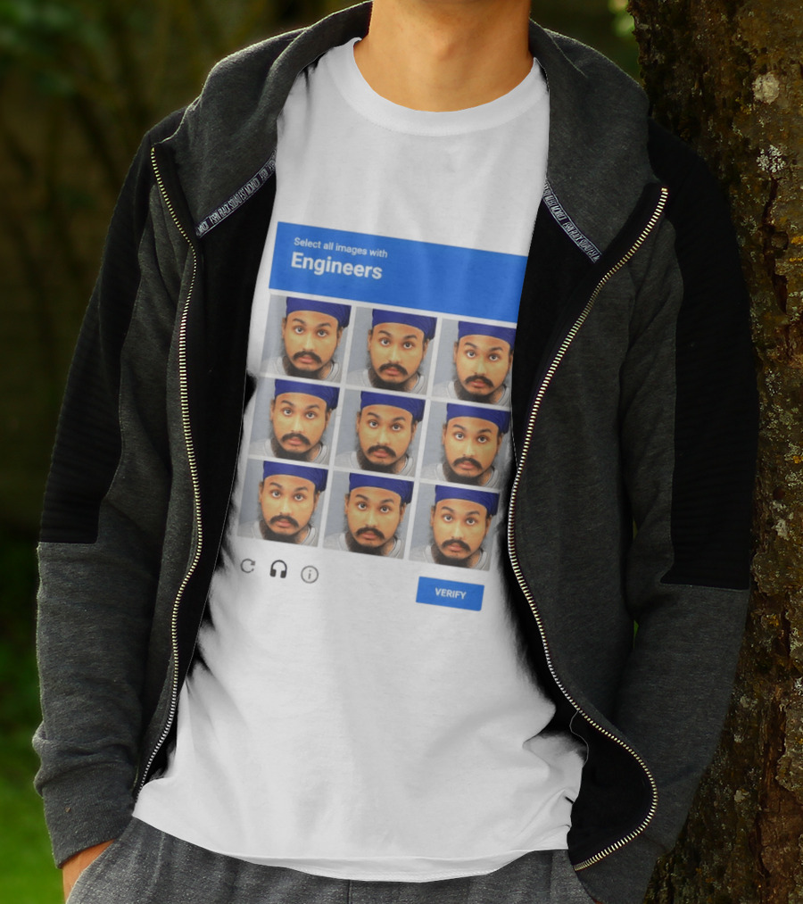Vickrum Digwa Captcha Select All Images With Engineers Verify T-Shirt