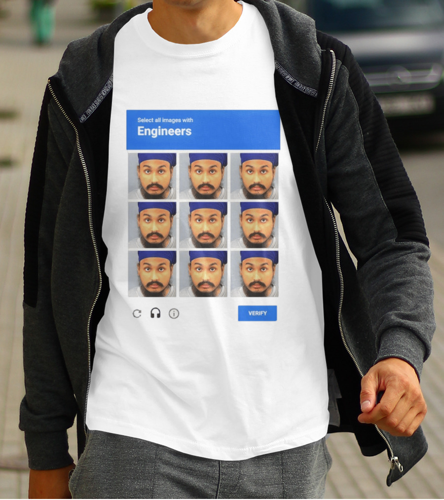Vickrum Digwa Captcha Select All Images With Engineers Verify T-Shirt