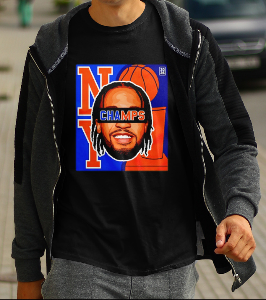 Jalen Brunson New York Knicks 2026 Champs Big Head NBA Basketball T-Shirt