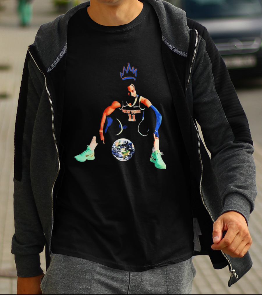 New York Knicks Jalen Brunson 11 Crown Basketball World T-Shirt