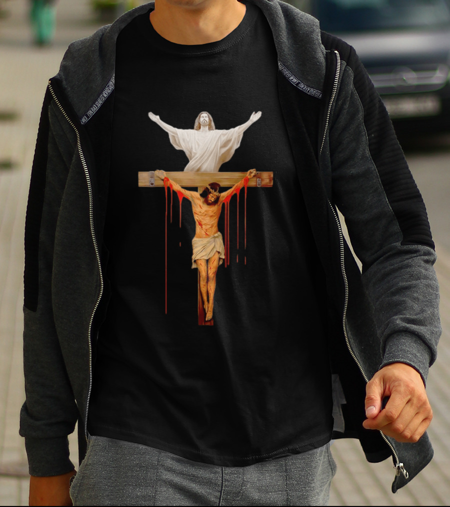 Jesus Christ Crucifixion Cross Resurrection Dual T-Shirt