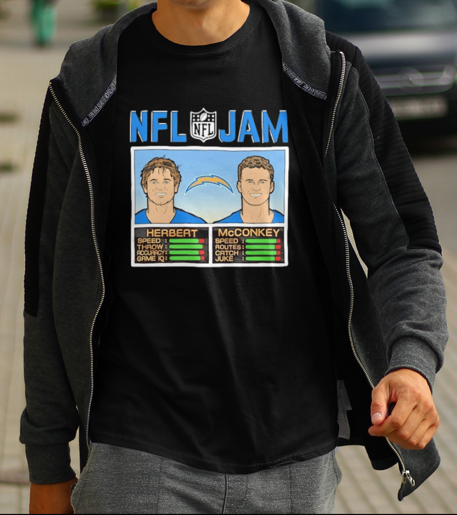 NFL Jam Herbert McConkey Los Angeles Chargers Football T-Shirt