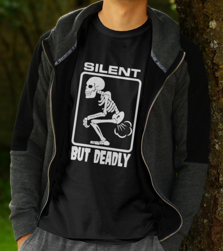 Silent But Deadly Skeleton Funny Halloween T-Shirt