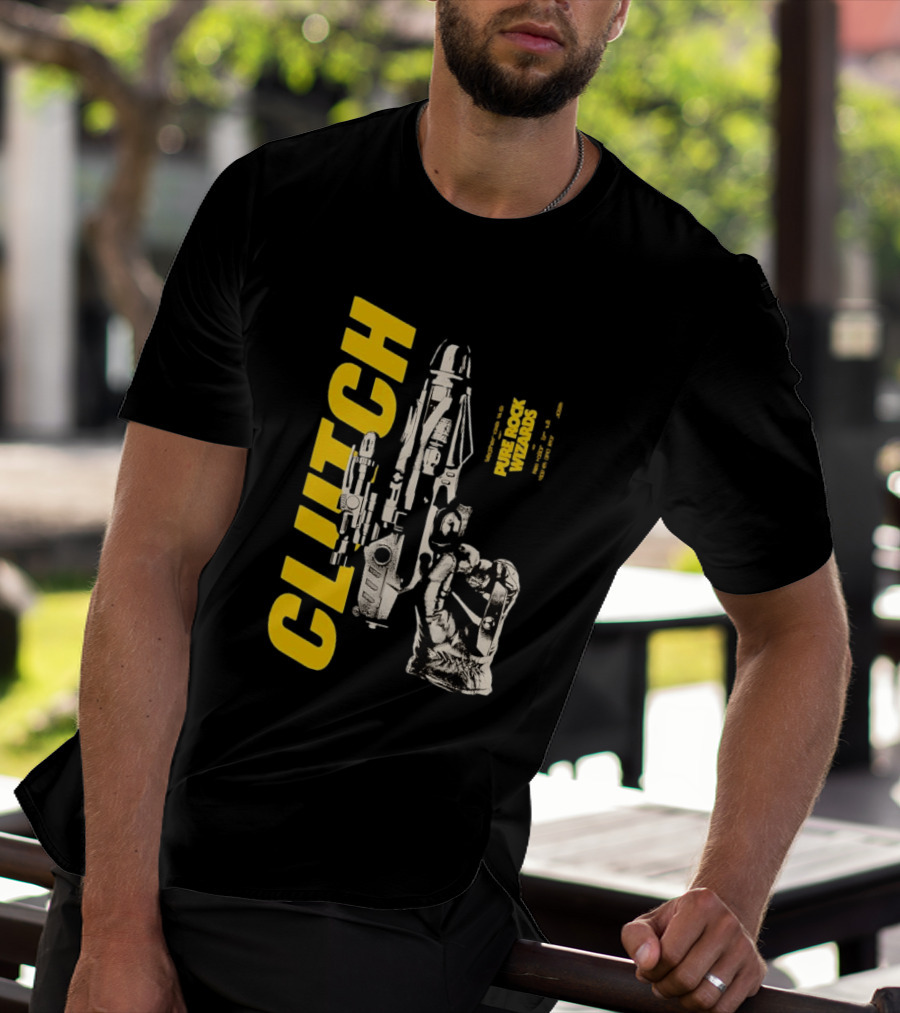 Clutch Pure Rock Wizards Tour Retro Sci Fi Mechanical Arm T-Shirt