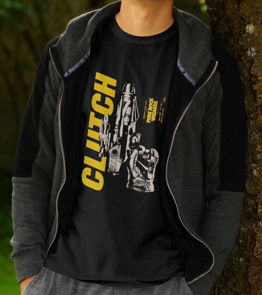 Clutch Pure Rock Wizards Tour Retro Sci Fi Mechanical Arm T-Shirt