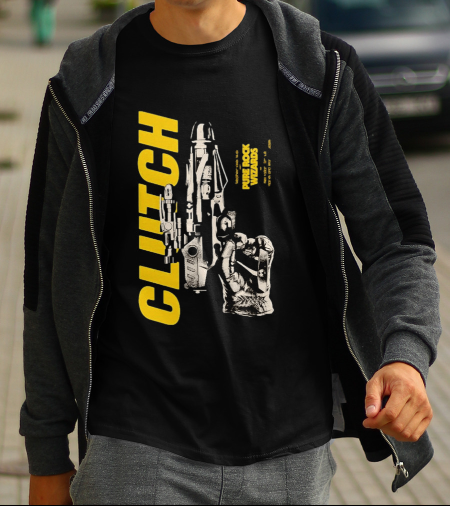 Clutch Pure Rock Wizards Tour Retro Sci Fi Mechanical Arm T-Shirt