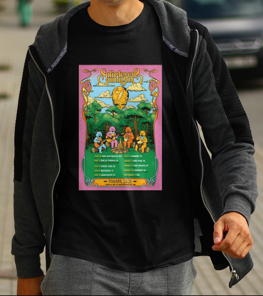 Splintered Sunlight Summer 2026 Tour New Martinsville King Prussia Asbury Waterbury Manchester Ardmore Long Pond Branch Lakewood T-Shirt