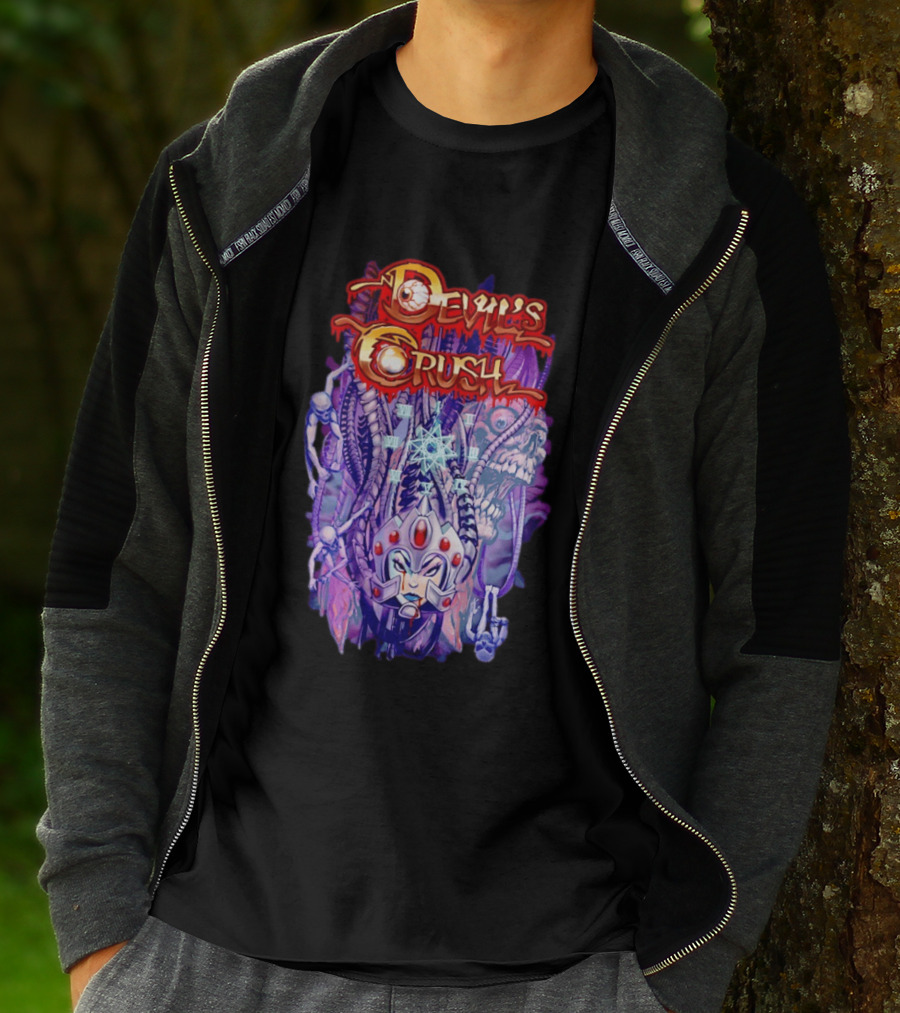Devil's Crush Alien Skull Warrior With Mystical T-Shirt