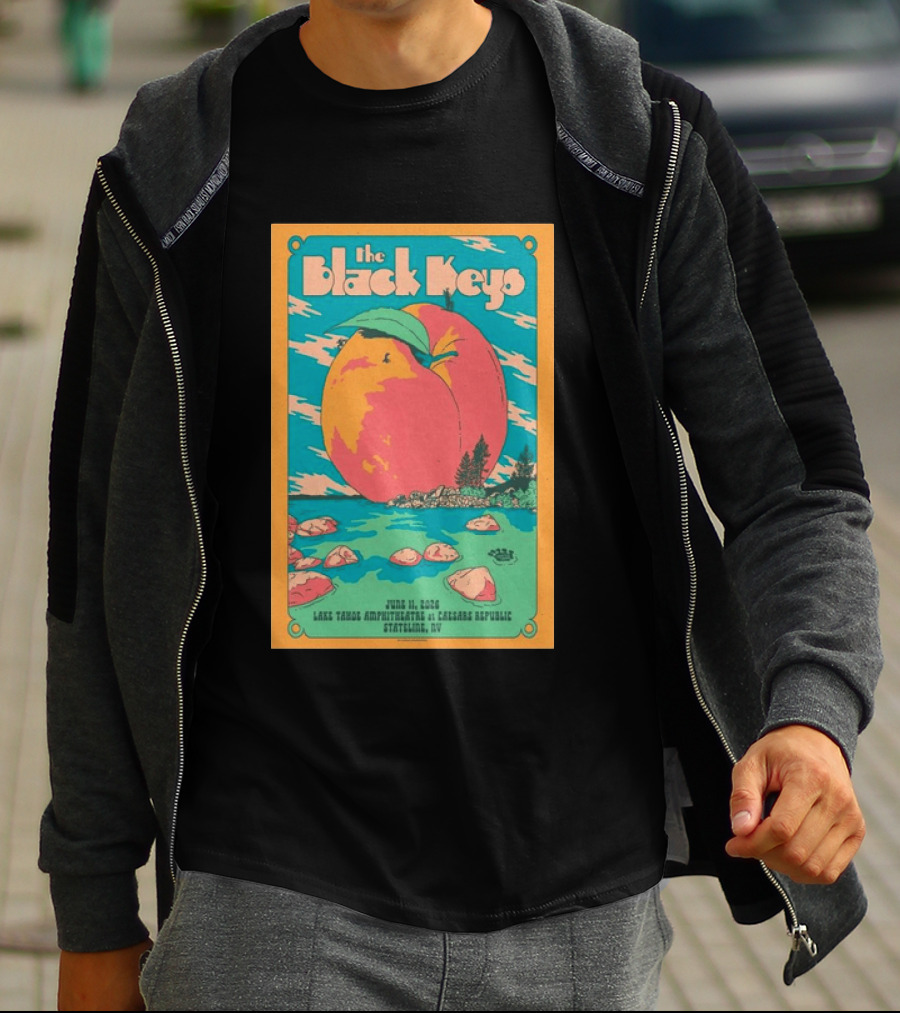 The Black Keys June 11 2026 Lake Tahoe Amphitheatre At Caesars Republic Stateline NV Peach T-Shirt