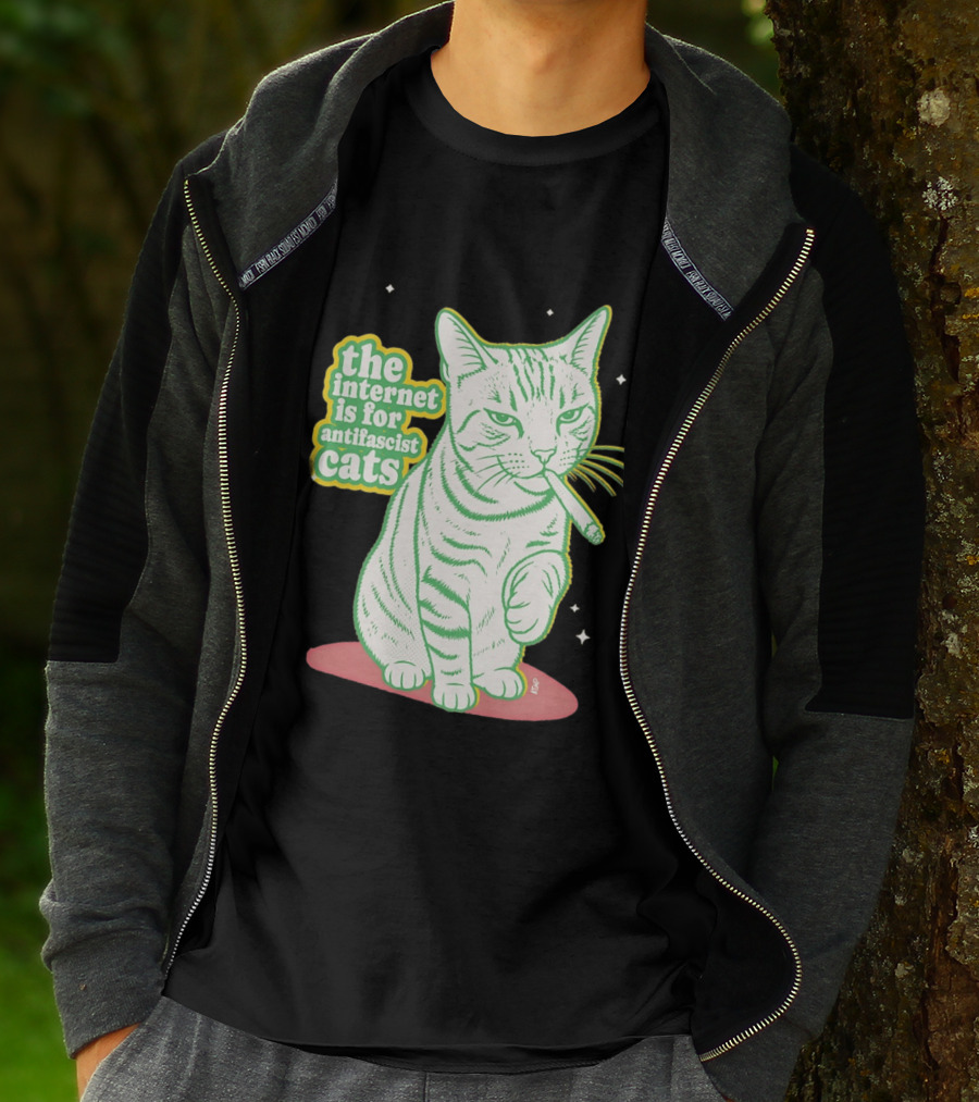 Antifascist Cats Internet Humor Smoky Cat Relaxation T-Shirt