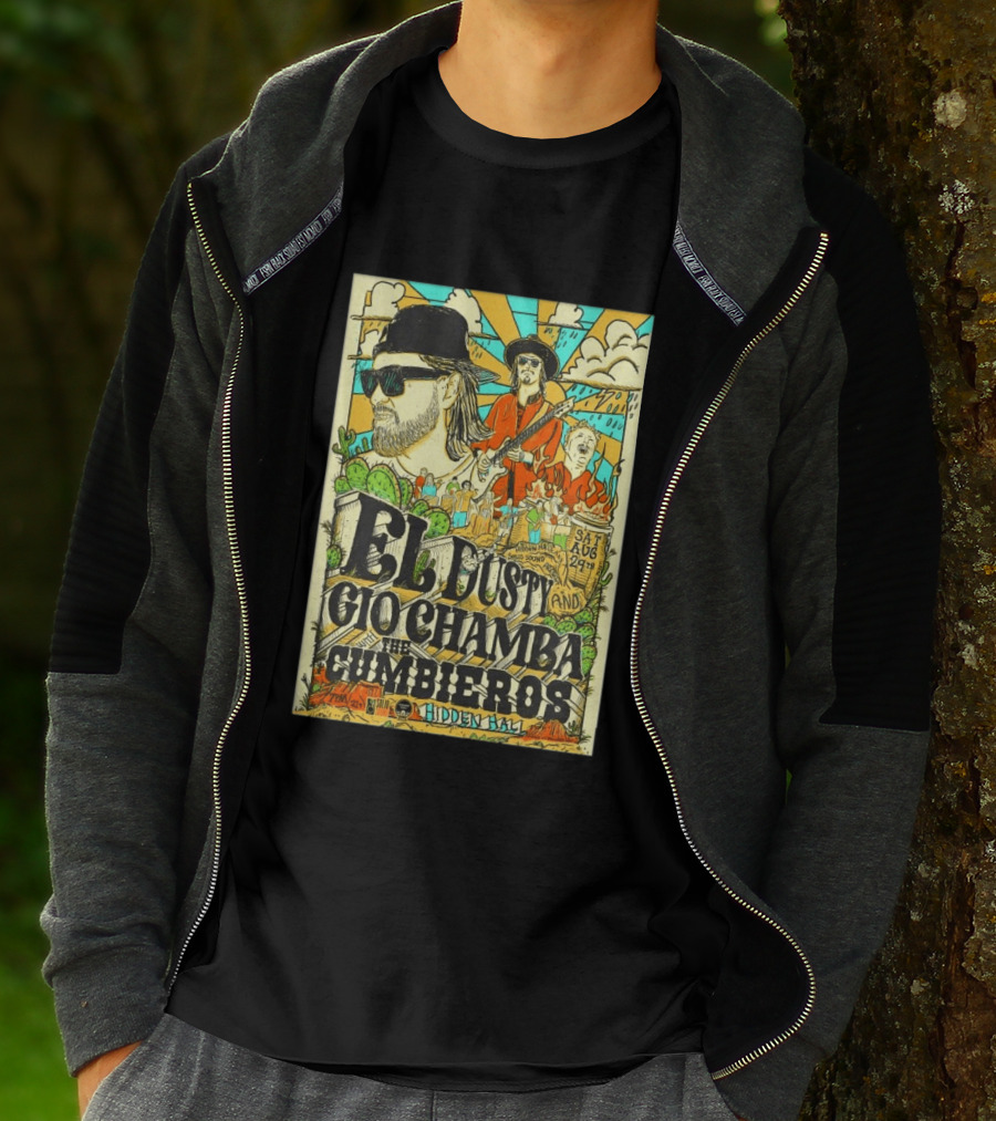 EL Dusty And Gio Chamba The Cumbiaeros Hidden Hall Seattle August 29th T-Shirt