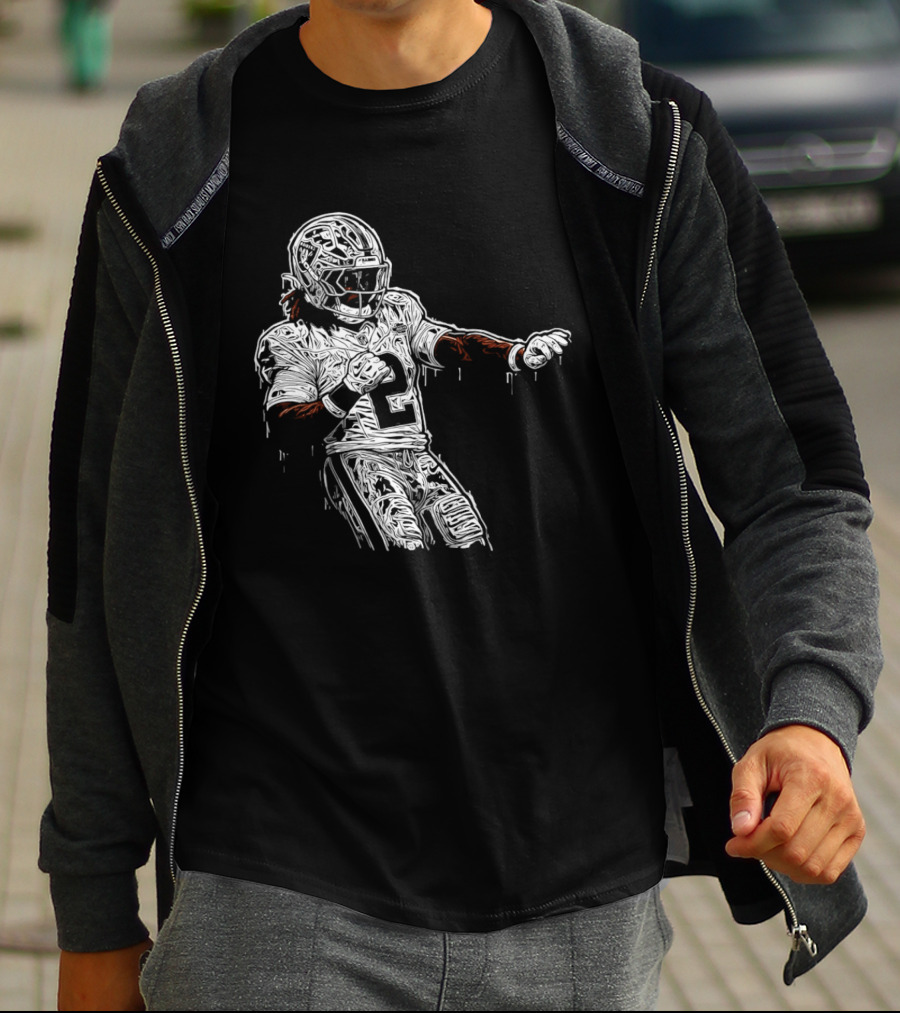 Gardner Minshew Las Vegas Raiders Drip 2 Football Player In Action T-Shirt