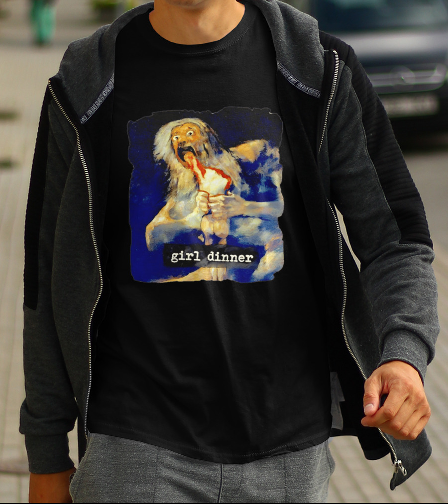 Girl Dinner Goya Painting Dark Academia Spooky Meme Saturn Devouring His Son T-Shirt
