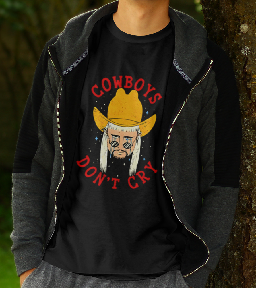 Oliver Tree Cowboys Don't Cry Large Yellow Hat Sad Face T-Shirt