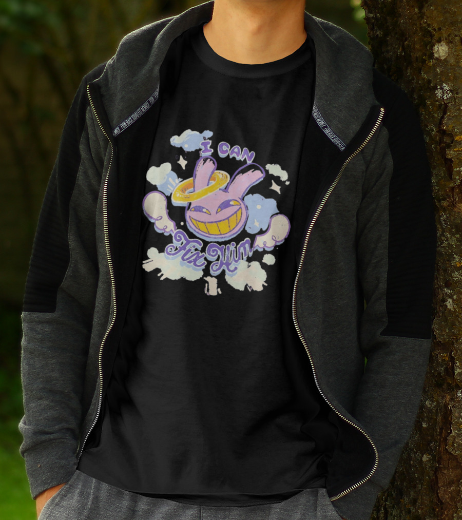 I Can Fix Him Creepy Purple Rabbit Halo Wings T-Shirt