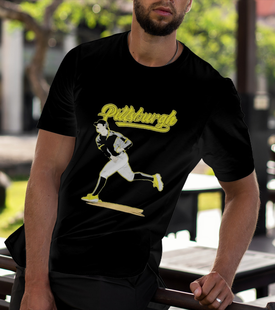 Pittsburgh Pirates Paul Skenes Baseball Player Throwing Action T-Shirt