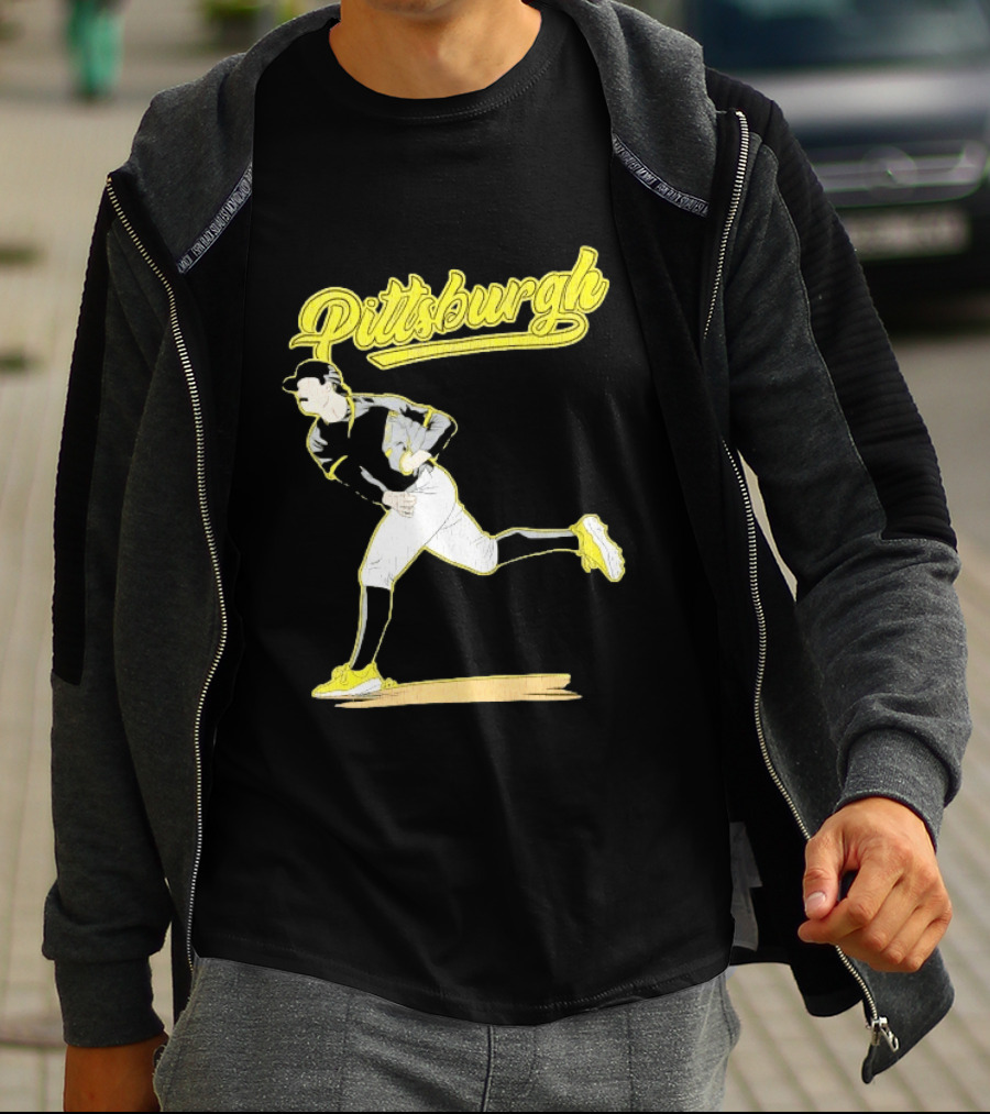 Pittsburgh Pirates Paul Skenes Baseball Player Throwing Action T-Shirt