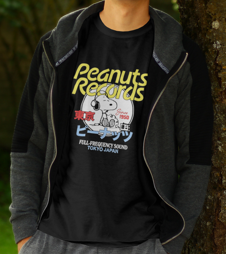Peanuts Records Since 1950 Full Frequency Sound Tokyo Japan T-Shirt