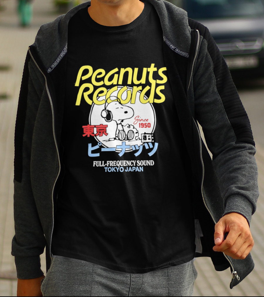 Peanuts Records Since 1950 Full Frequency Sound Tokyo Japan T-Shirt