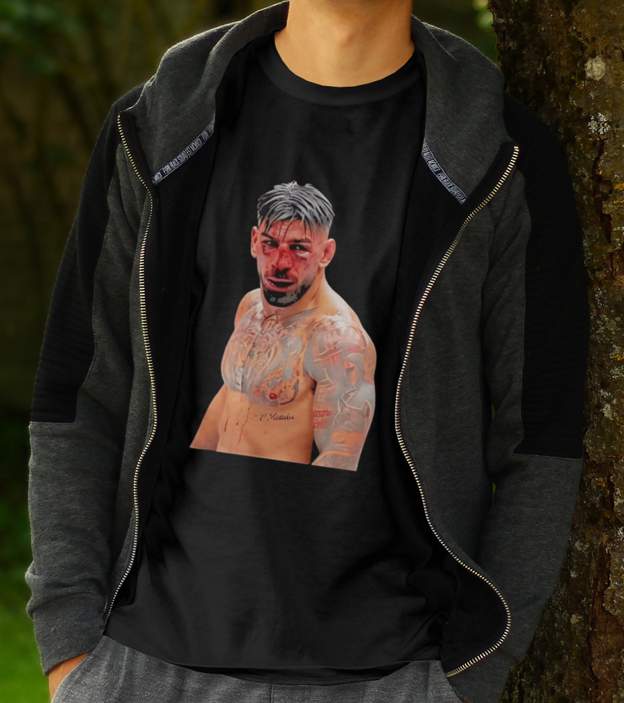 Ilia Topuria MMA Fighter Portrait Bleeding Face T-Shirt