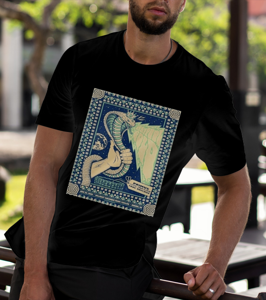 Primus Claypool Lennon Delirium Frog Brigade Tour June 22 2026 Walmart Arkansas Music Pavilion Rogers Cobra Hand T-Shirt