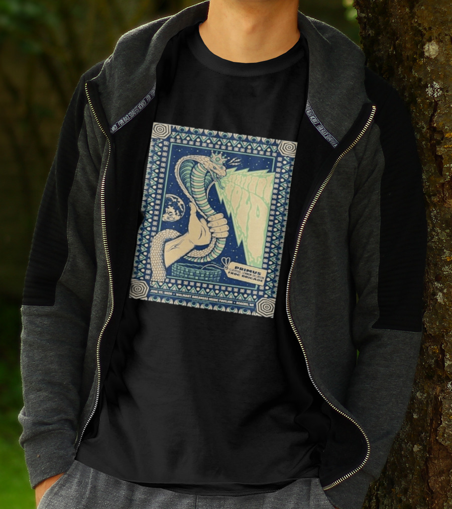 Primus Claypool Lennon Delirium Frog Brigade Tour June 22 2026 Walmart Arkansas Music Pavilion Rogers Cobra Hand T-Shirt