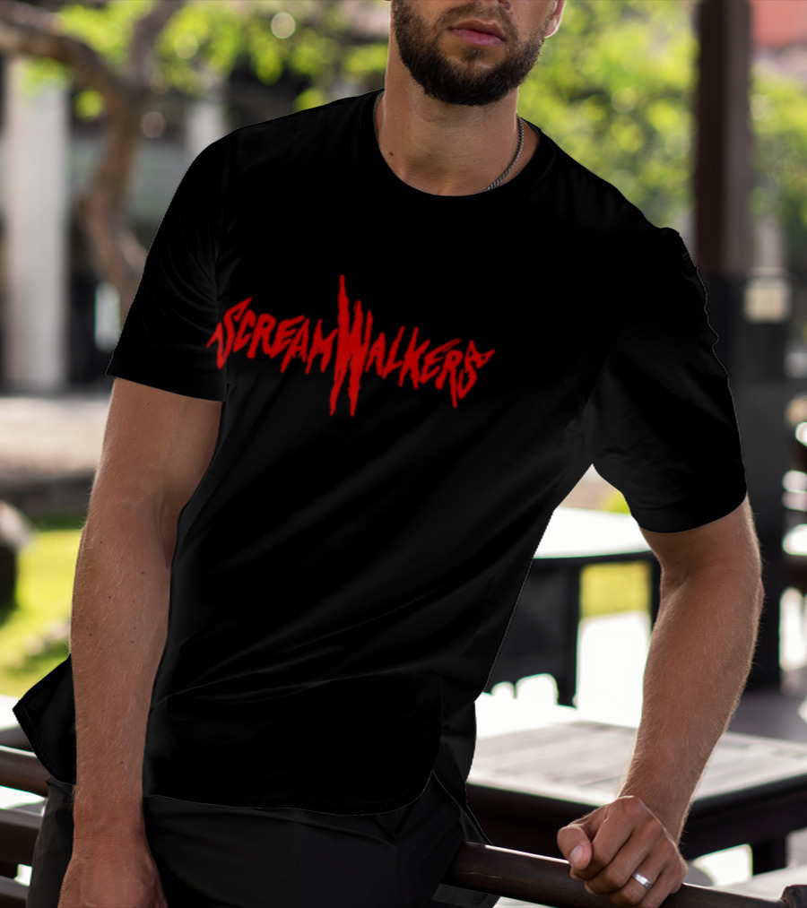 Screamwalkers Red Slash Horror Movie Lettering T-Shirt