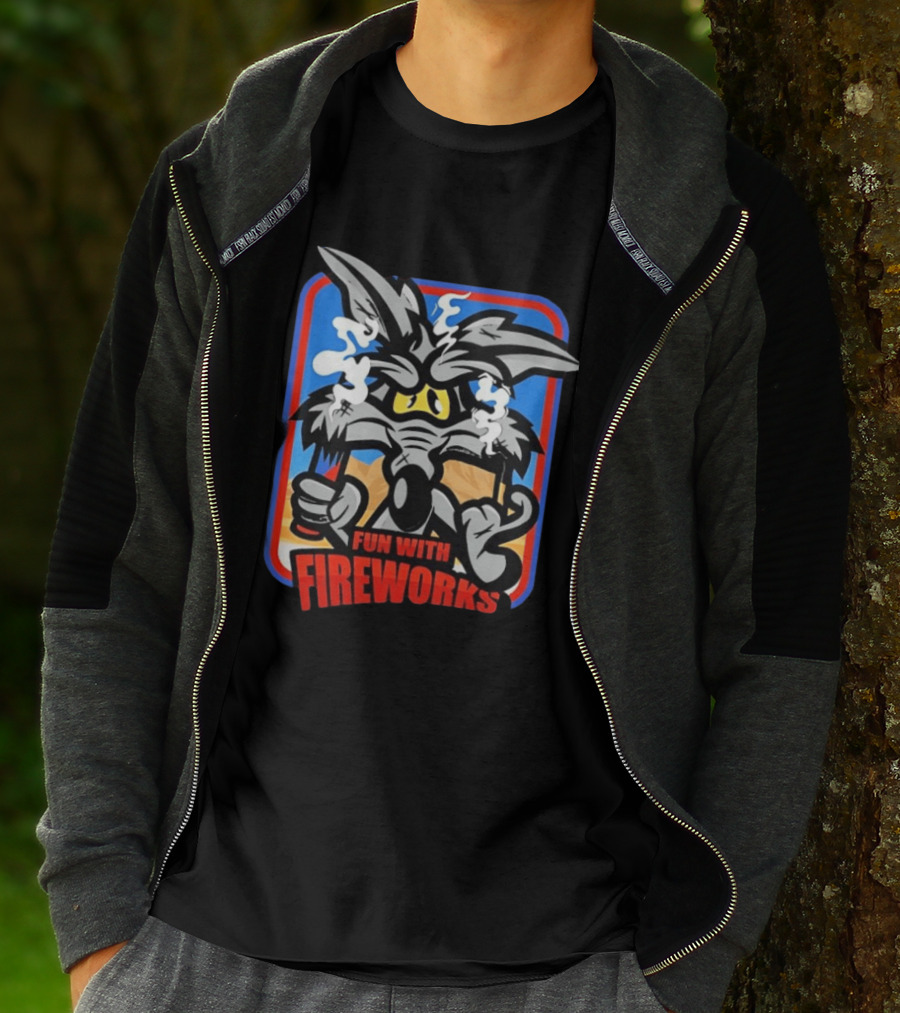 Wile E Coyote Looney Tunes Dynamite Fun With Fireworks T-Shirt