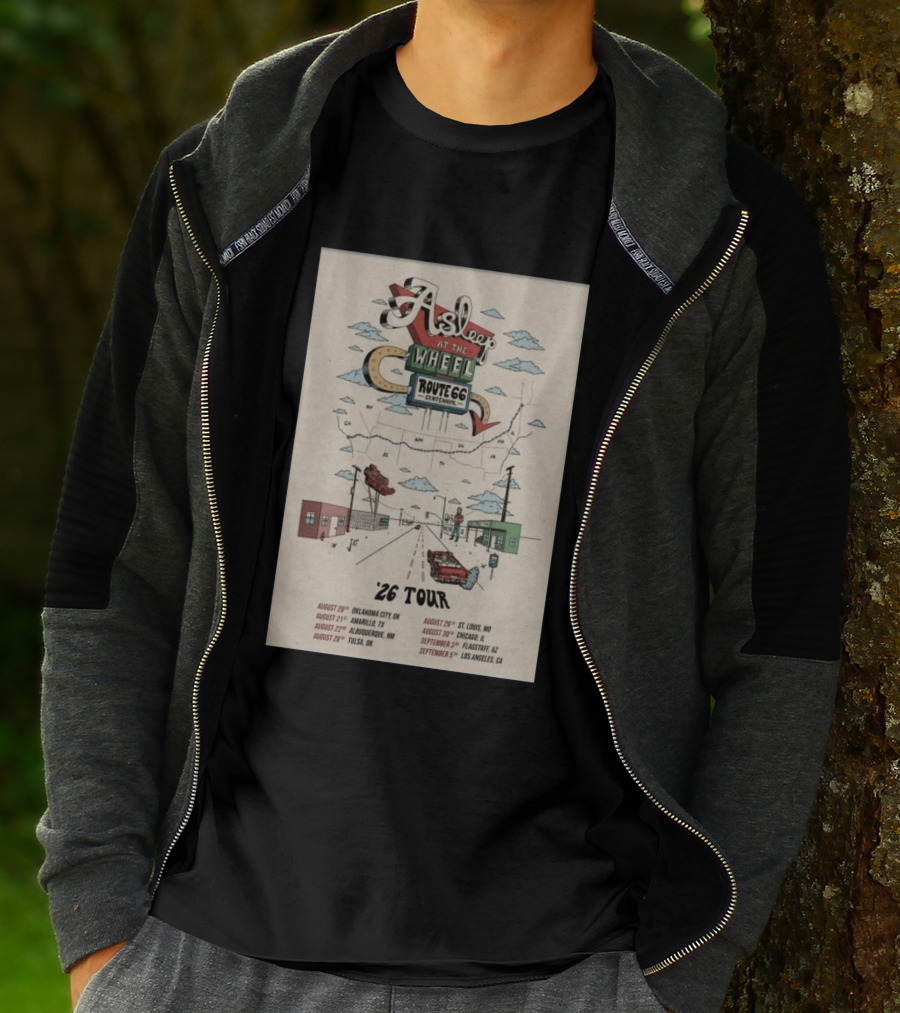 Asleep At The Wheel Route 66 Centennial Tour '26 Oklahoma City Amarillo Albuquerque Tulsa St. Louis Chicago Flagstaff Los Angeles T-Shirt