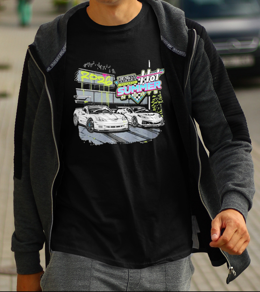 1320 Presents Hot Summer Nights 2026 Street Racing Cars T-Shirt