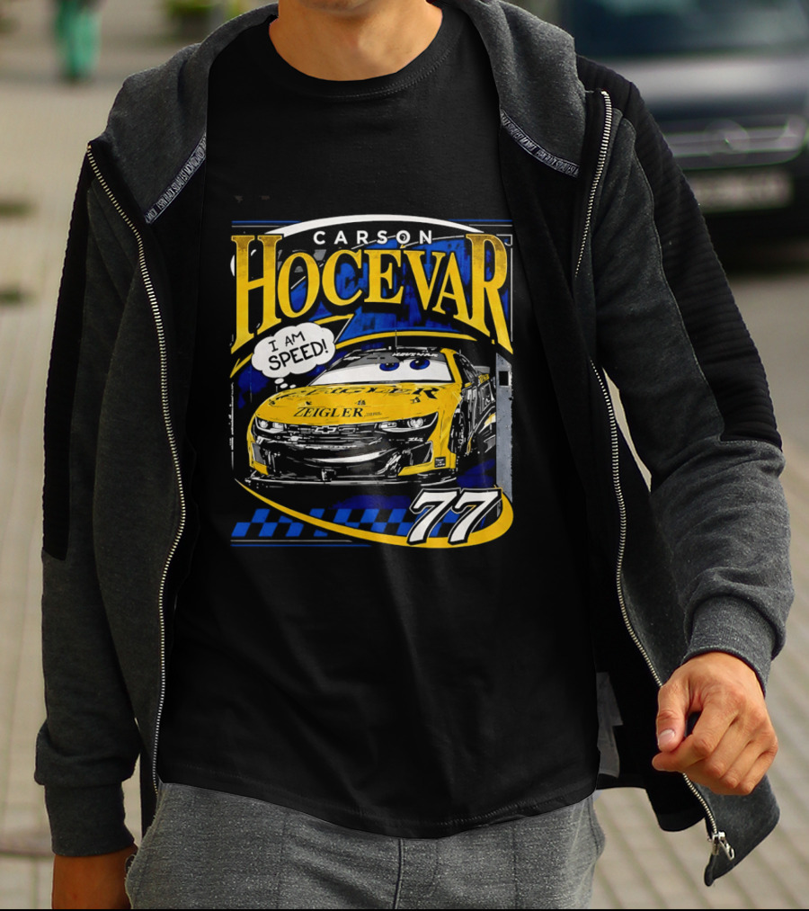Carson Hocevar Speed Yellow Car 77 Racing T-Shirt