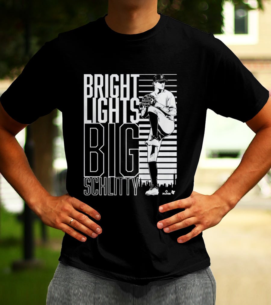 Bright Lights Big Schlitty Cam Schlittler Pitching T-Shirt