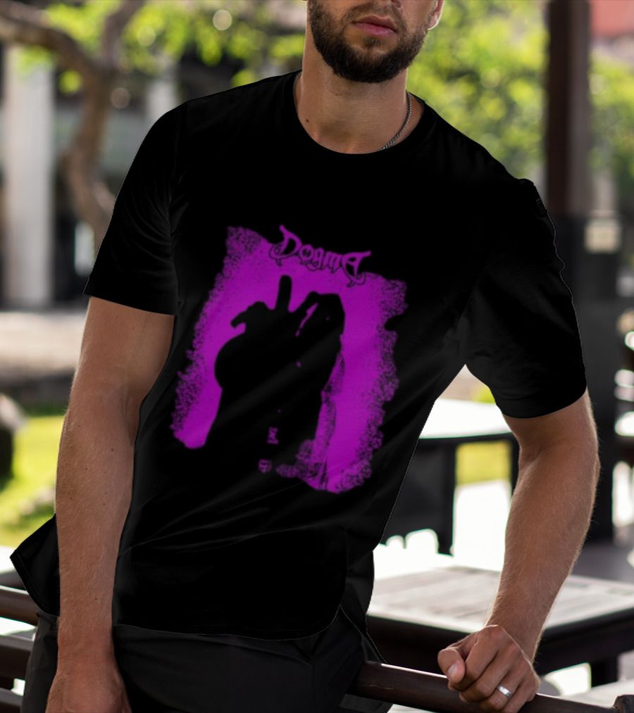 Dogma My Matricidal Purple Gothic Text With Pink Grunge Frame T-Shirt