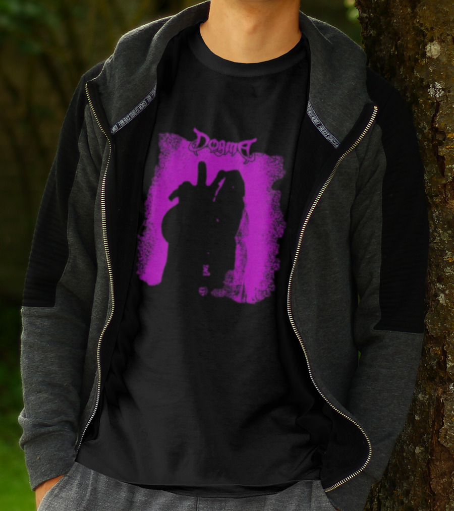 Dogma My Matricidal Purple Gothic Text With Pink Grunge Frame T-Shirt