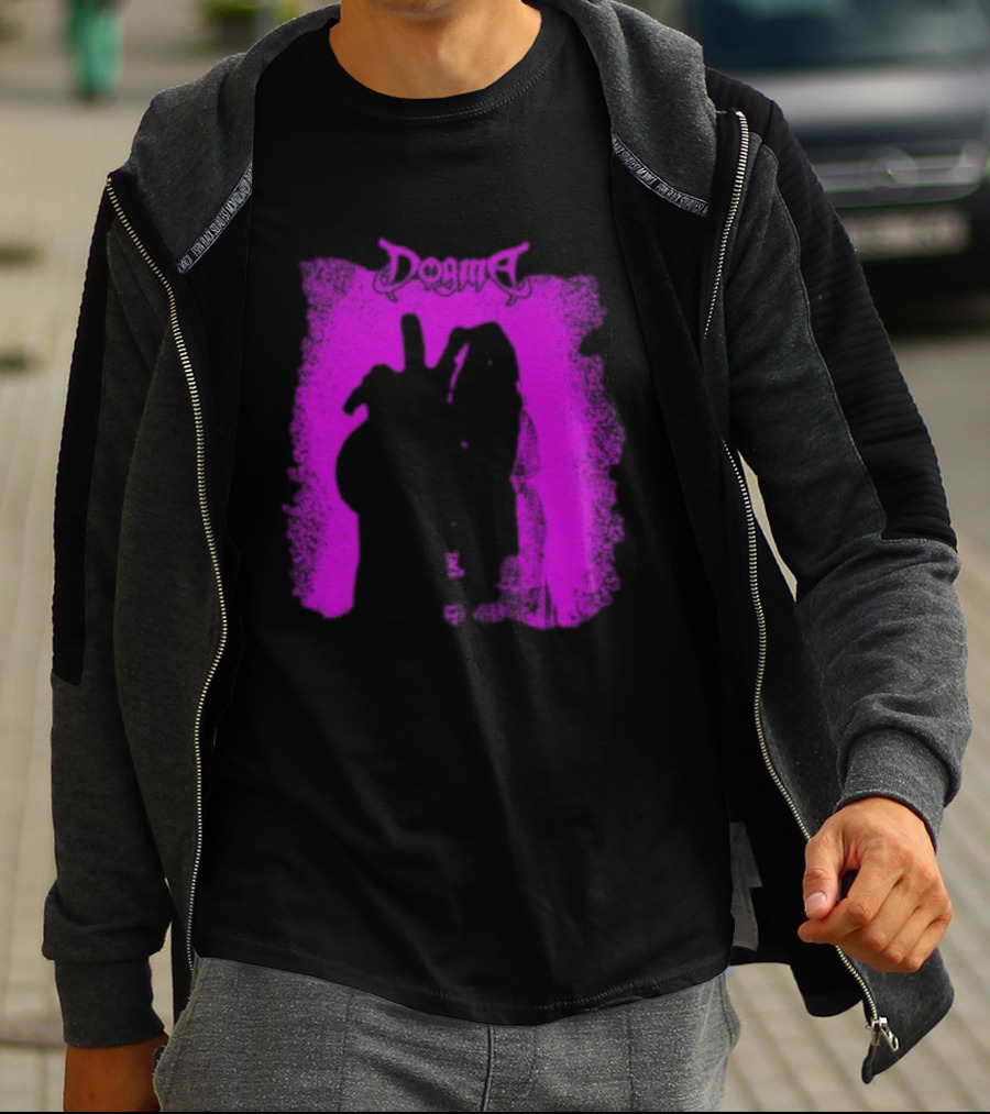 Dogma My Matricidal Purple Gothic Text With Pink Grunge Frame T-Shirt