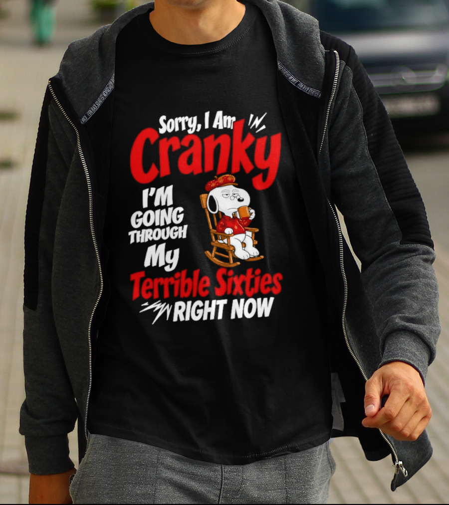 Snoopy Sorry I Am Cranky I'm Going Through My Terrible Sixties Right Now T-Shirt