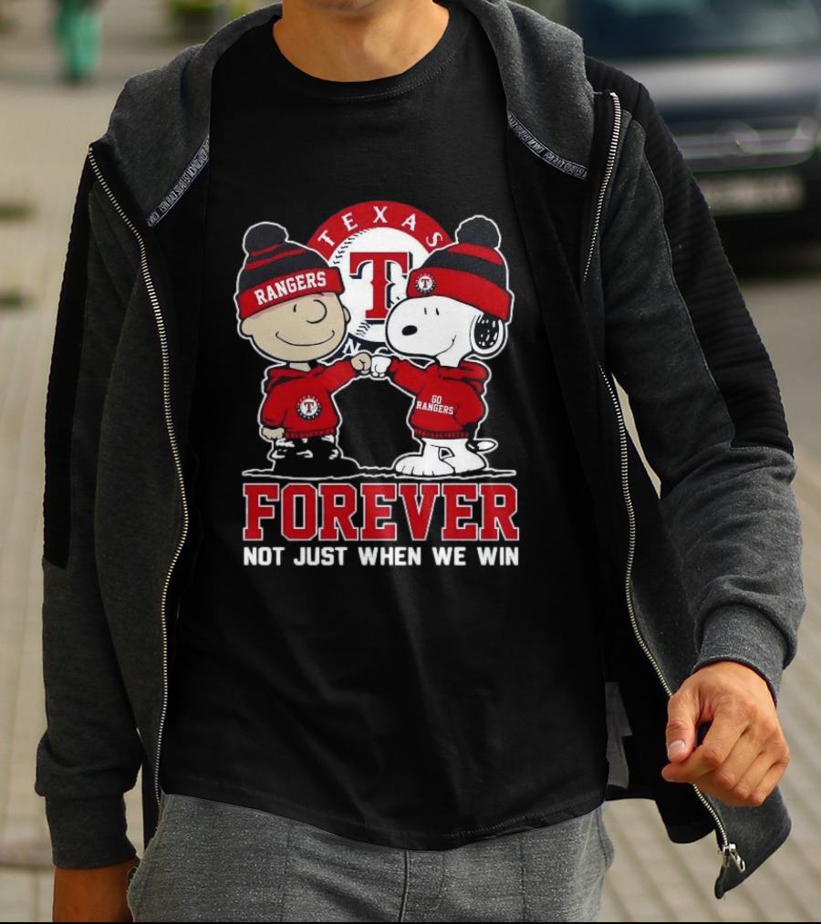 Texas Rangers Snoopy Peanuts Characters Forever Not Just When We Win T-Shirt