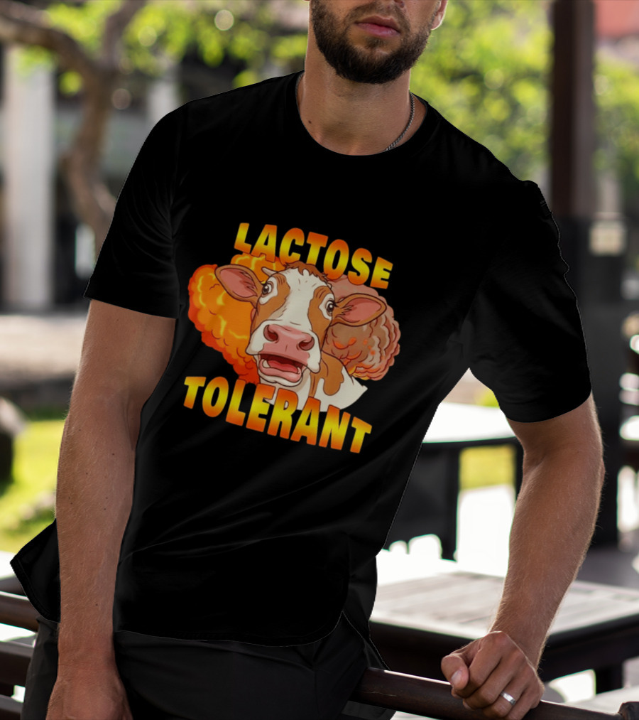 Lactose Tolerant Cow Explosion Dairy Humor T-Shirt