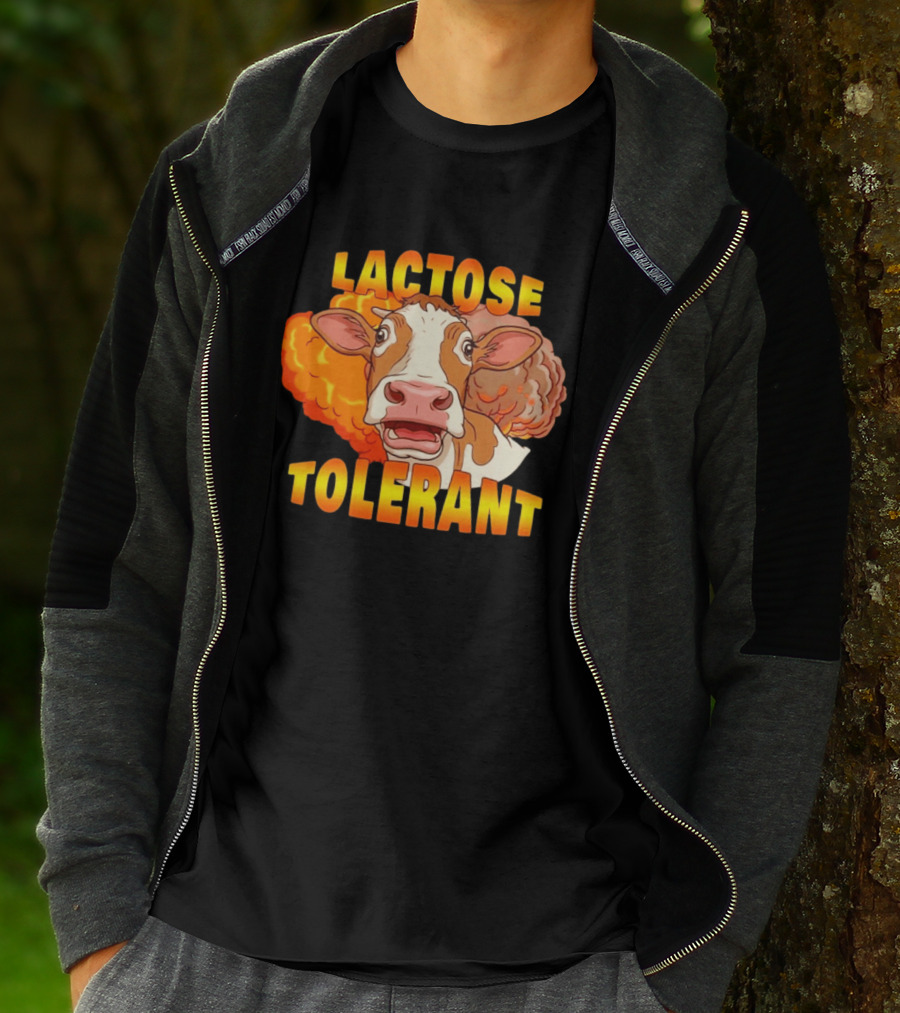 Lactose Tolerant Cow Explosion Dairy Humor T-Shirt