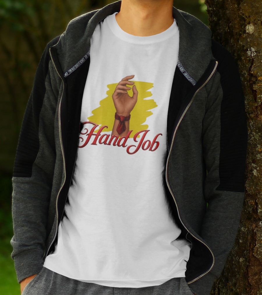 Hand Job Humor Double Entendre Red Tie Playful T-Shirt
