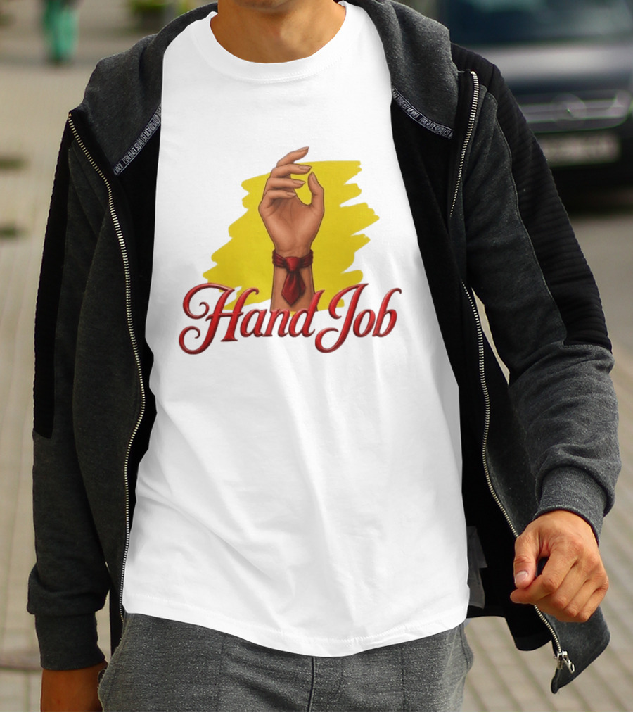 Hand Job Humor Double Entendre Red Tie Playful T-Shirt