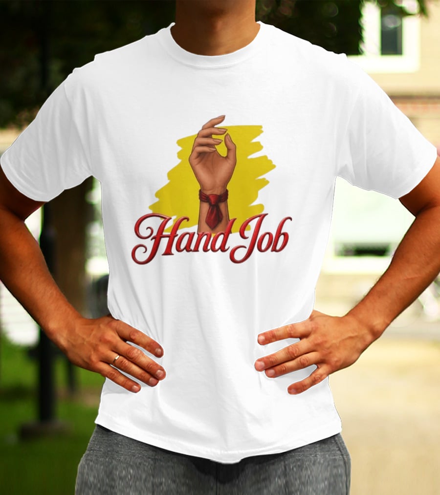 Hand Job Humor Double Entendre Red Tie Playful T-Shirt