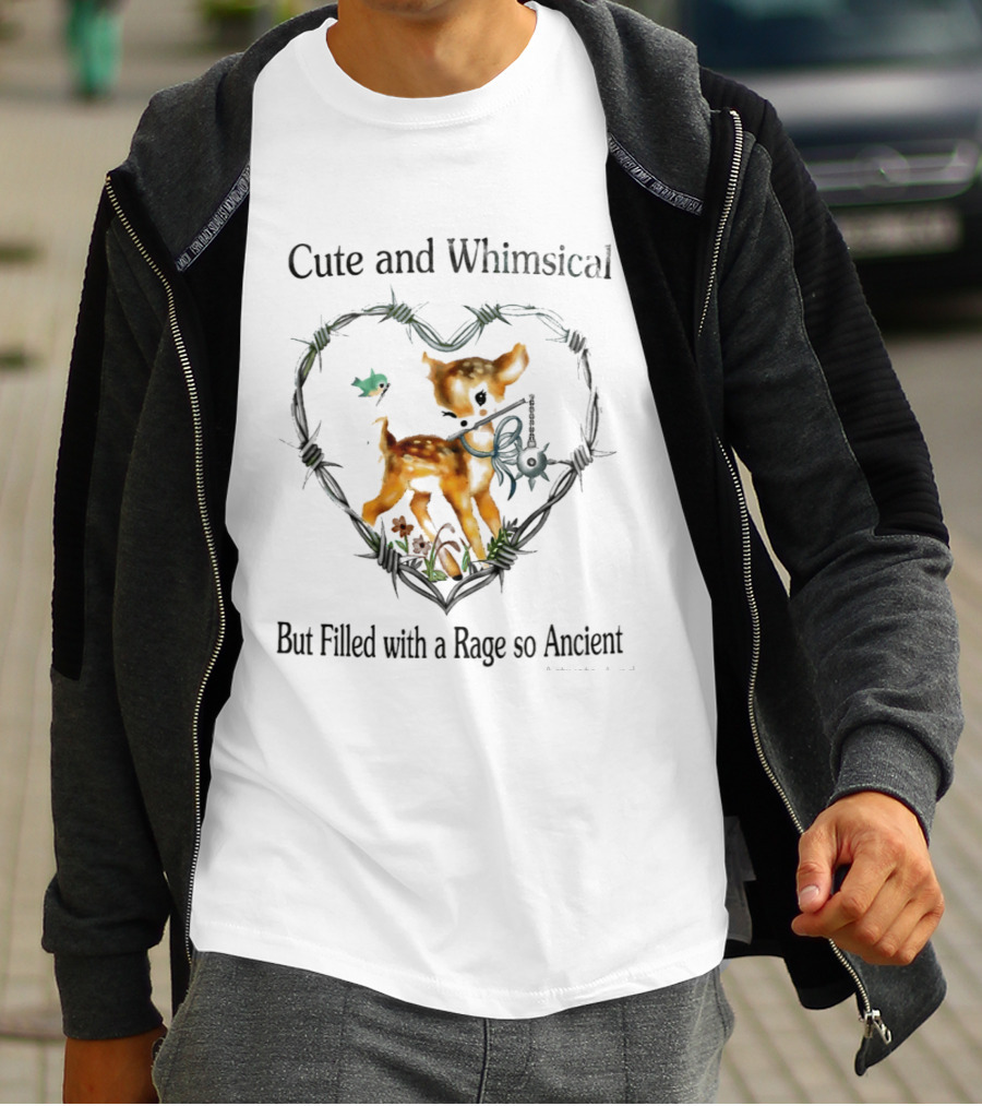 Cute And Whimsical But Filled With A Rage So Ancient Deer Key Heart Floral T-Shirt