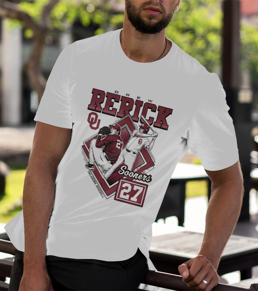 Oklahoma Sooners Drew Rerick Baseball 27 OU T-Shirt