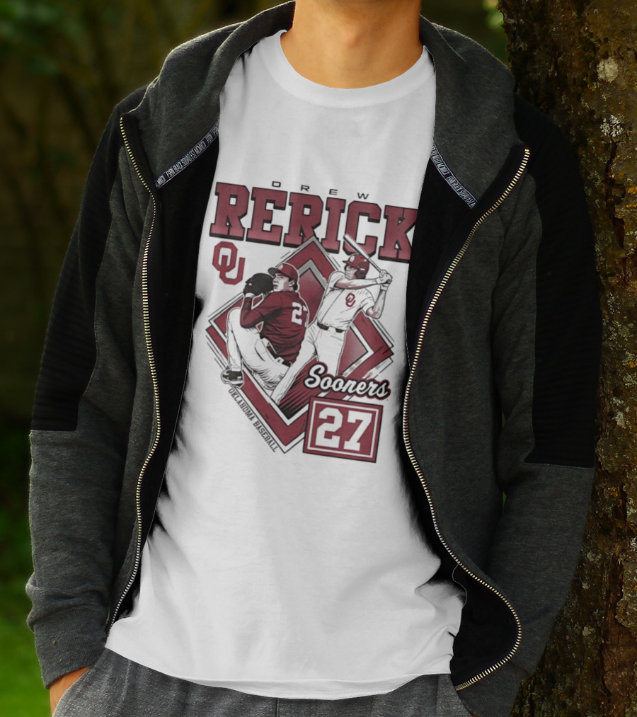 Oklahoma Sooners Drew Rerick Baseball 27 OU T-Shirt