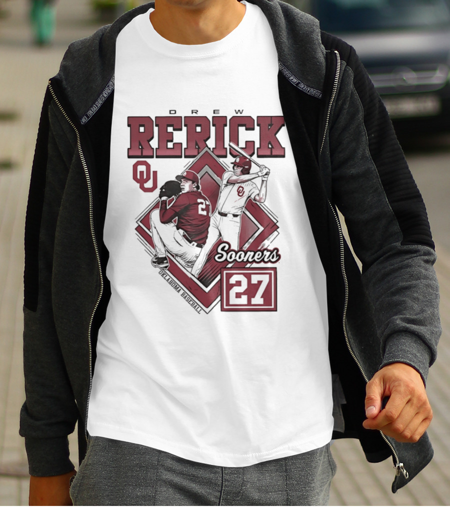 Oklahoma Sooners Drew Rerick Baseball 27 OU T-Shirt