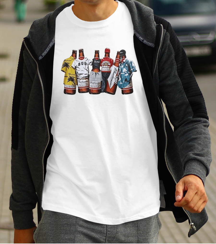 Budweiser Beer Bottle Tropical Clothing Collection T-Shirt